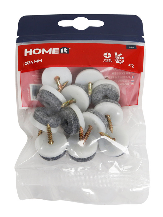 Möbeltass Filt/Plast Ø24 mm 12-pack Home>it